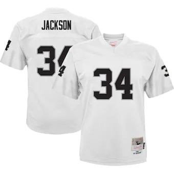 youth mitchell and ness bo jackson white las vegas raiders 